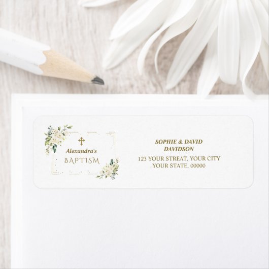 Charm White Floral Monogram Rücksendeadresse (Insitu)