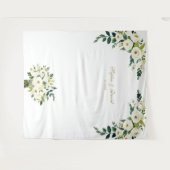 Charm White Floral Wedding Foto Stand Hintergrund Wandteppich (Vorderseite (Horizontal))