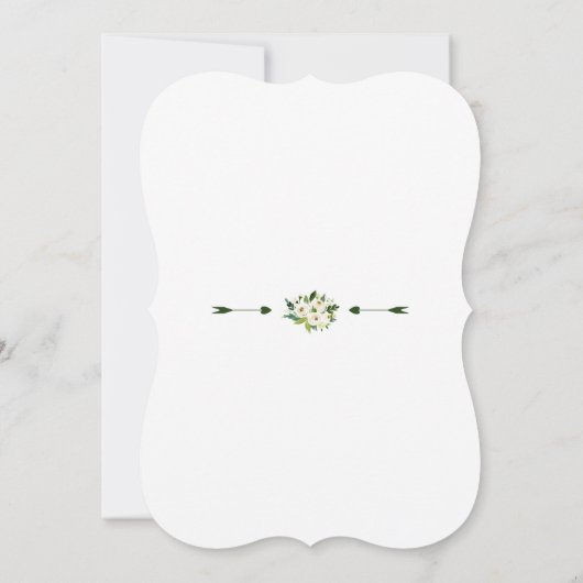 Charm White Floral Wreath Handwriting ABSCHLUSS Einladung (Rückseite)