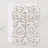 Charm White Gold Great Gatsby Art Deco Sweet 16 Einladung (Rückseite)