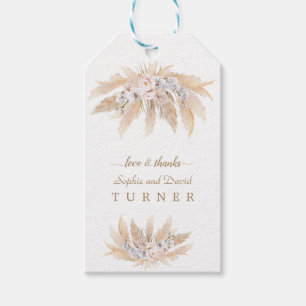 Charm White Orchid Blus Rose Pampas Grass Wedding Geschenkanhänger