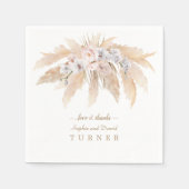 Charm White Orchid Blush Rose Pampas Grass Wedding Serviette (Vorderseite)
