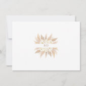 Charm White Roses Pampas Grass Gold Hochzeit Save The Date (Rückseite)