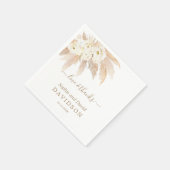 Charm White Roses Pampas Grass Wedding Serviette (Ecke)