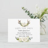 Charm White Watercolor Blume Blütenhochzeit Save The Date (Stehend Vorderseite)