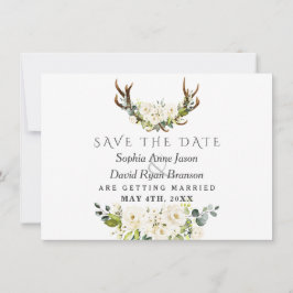 Charm White Watercolor Blume Blütenhochzeit Save The Date
