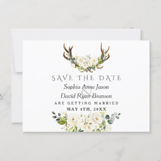 Charm White Watercolor Blume Blütenhochzeit Save The Date