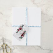 Charm Winter Burgundy Pine Frame Wedding Geschenkanhänger (Mit Garn)