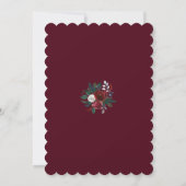 Charm Winter Burgundy Pine Gold Christening Einladung (Rückseite)