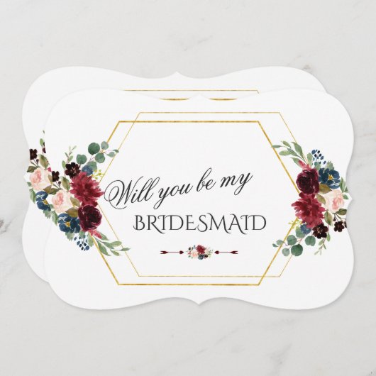 Charm Winter Kranz wird meine Bridesmaid sein Einladung (Vorne/Hinten)