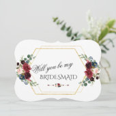 Charm Winter Kranz wird meine Bridesmaid sein Einladung (Stehend Vorderseite)