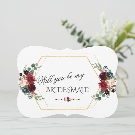 Charm Winter Kranz wird meine Bridesmaid sein Einladung (Stehend Vorderseite)