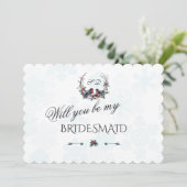 Charm Winter Kranz wird meine Bridesmaid sein Einladung (Stehend Vorderseite)
