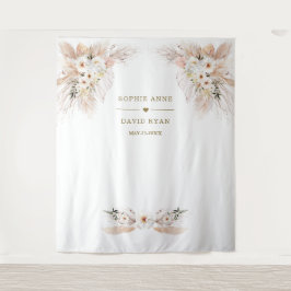 Charm Wüste White Roses Pampas Grass Wedding Wandteppich