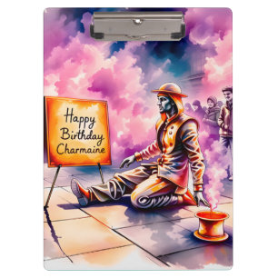 CHARMAINE~ Geburtstag ~ Statuen Person Busker ~ Klemmbrett