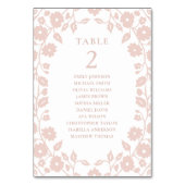 Charmant Blush Folk Sitzplan Tischnummer (Rückseite)