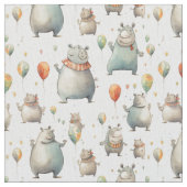 Charmant Chunky: Whimsy Hippo Stoff (Nahaufnahme)