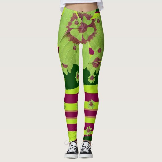 Charmant lucky Kleeblatt Leggings (Vorderseite)