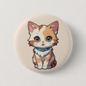 Charmant Niedliches Katzendesign Button (Vorderseite)