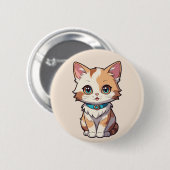 Charmant Niedliches Katzendesign Button (Vorne & Hinten)
