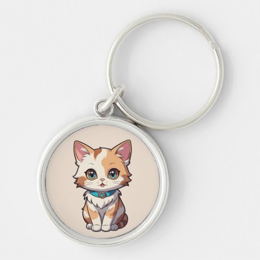 Charmant Niedliches Katzendesign Schlüsselanhänger (Vorne)