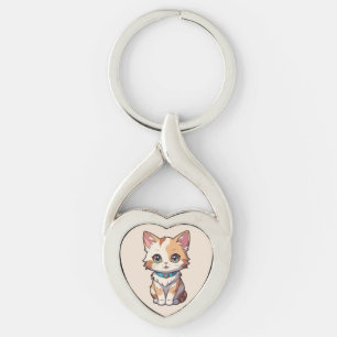Charmant Niedliches Katzendesign Schlüsselanhänger