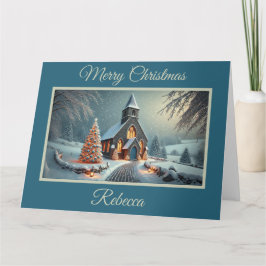 Charmante Altsteinkirche zu Weihnachten Karte
