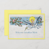 Charmante Ankündigung eines Vintagen Storchenmonde (Vorne/Hinten)