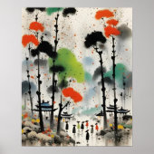 Charmante Aquarellhaus Print - Gemütliche Zuhause  Poster (Vorne)