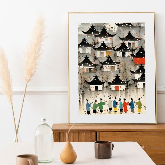 Charmante Aquarellhaus Print - Gemütliche Zuhause Poster