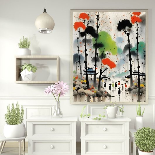 Charmante Aquarellhaus Print - Gemütliche Zuhause  Poster