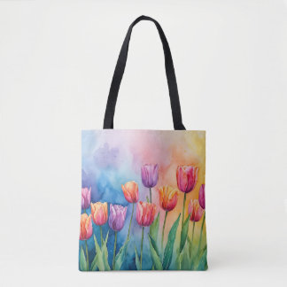 Charmante Aquarelltulis Tasche