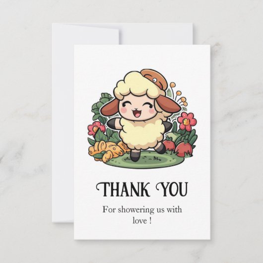 Charmante Babydusche mit Kerne Dankeskarte (Vorderseite)