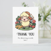 Charmante Babydusche mit Kerne Dankeskarte (Stehend Vorderseite)