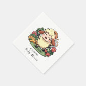 Charmante Babydusche mit Kerne Serviette (Ecke)