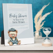Charmante Babydusche Tabletop Plaque mit Easel Fotoplatte (Seite)