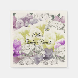 Charmante Blume Bouquet Babyduschpapier Napkins Serviette