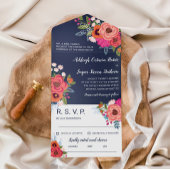 Charmante Blume in Boho Hochzeit All In One Einladung