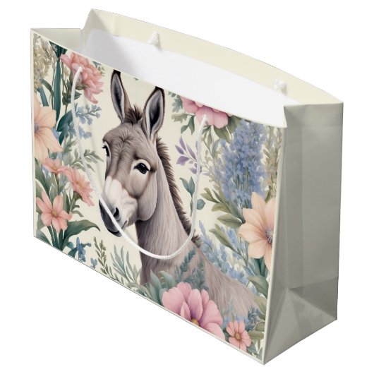 Charmante Blume von Donkey Pastel Große Geschenktüte (Rückseite Schrägansicht)