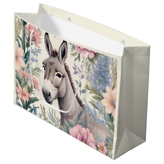 Charmante Blume von Donkey Pastel Große Geschenktüte (Vorderseite Schrägansicht)