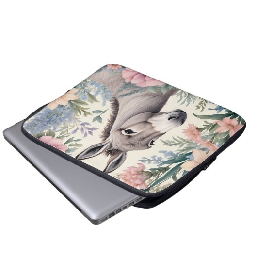 Charmante Blume von Donkey Pastel Laptopschutzhülle (Vorne Knopf)