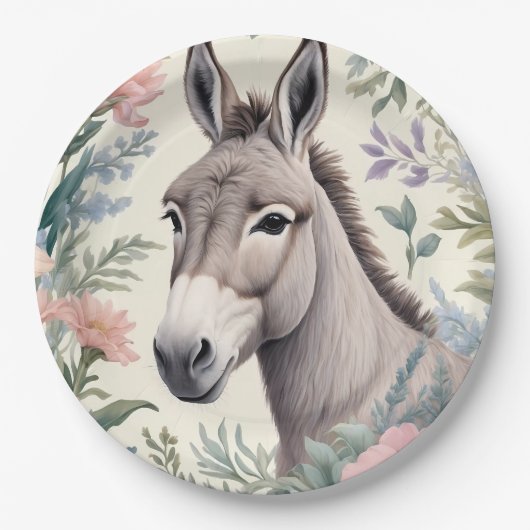 Charmante Blume von Donkey Pastel Pappteller (Vorderseite)