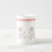 Charmante Blumen Knochen-China Tasse (Vorderseite)