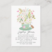 Charmante Blumen-Teevorführdusche Begleitkarte (Vorderseite)