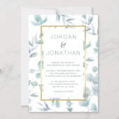 Charmante Botanische Blätter Hochzeit Magneteinladung (Vorderseite)