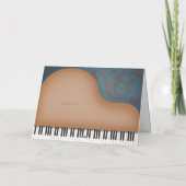 Charmante Braun Grand Piano Personalisierte Musik Dankeskarte (Rückseite)