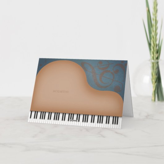 Charmante Braun Grand Piano Personalisierte Musik Dankeskarte (Rückseite)