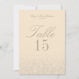 Charmante Champagne Glitzer Tischnummer Cards