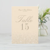 Charmante Champagne Glitzer Tischnummer Cards (Stehend Vorderseite)