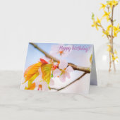 Charmante Chic Sakura Blume und Blätter im Frühjah Karte (Gelbe Blume)